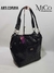 Bolso Cartera Corina - Negro Textura Reptil