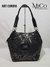 Bolso Cartera Corina - Negro Detalles Peltre