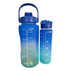 Kit 3 Garrafas De Água Squeeze Motivacional Academia 2000ml + 900ml + 300ml - loja online