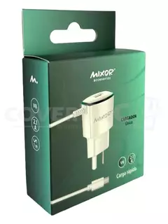 CARGADOR UNICO MICRO USB 2,1 AMP CABLE FIJO + 1 USB