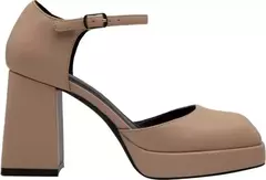 Zapatilla tipo peep toe- beige