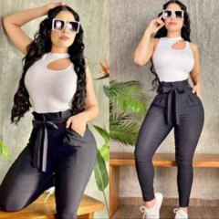 Pantalón strech sexi con moño - comprar en línea