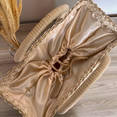 KIT BOLSA DE PALHA BEGE + CHAPÉU PALINA DOBRÁVEL
