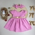 Vestido Baby Luxo Fita Dourada