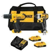 KIT DE TALADRO PERCUTOR 1/2'' Y ATORNILLADOR DE IMPACTO 1/4'' DEWALT DCK222D2