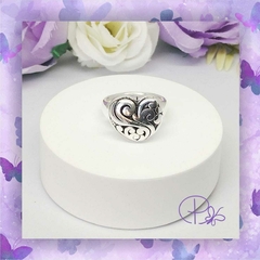 Anillo plata inflada corazon