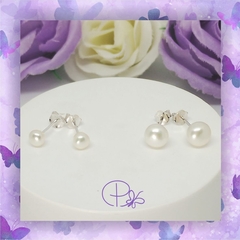 Aros pasantes perlas de rio