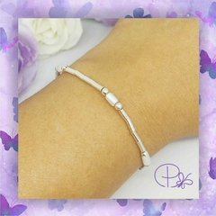 Pulsera Macramé y plata