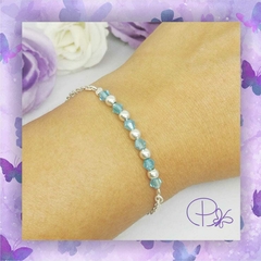 Pulsera de cristal y plata