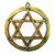 Pantáculo Hexagrama Estrela de Davi 10cm - Ouro Velho