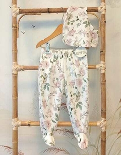 Duo Pantalon Ranita + babero bandana Happy Life