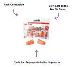 Tapón Protector Auditivo Oidos 3m 1100 2 Pares - comprar online