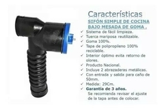 Sifon Simple Bacha Cocina De Goma Flexible Con Abrazaderas en internet