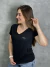 Baby Look Calvin Klein decote em v preta - comprar online