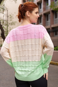 Sweaters de hilo lycra Cuello en v con diseño calado en internet
