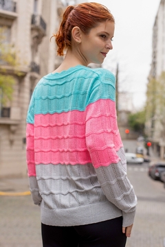 Sweaters de hilo lycra Cuello en v con diseño calado - tienda online
