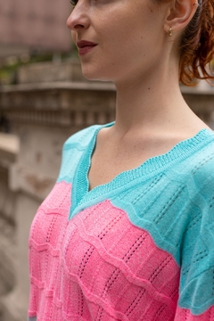 Sweaters de hilo lycra Cuello en v con diseño calado en internet