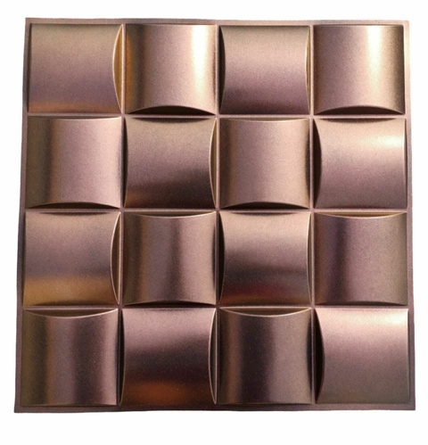 Placa 3D Cuadrados Magic Copper