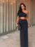 Vestido Um Ombro Preto Zuri - loja online