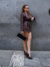 Shorts Saia Couro Marrom - comprar online