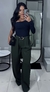 Calça Alfaiataria Cinto Verde - Leticia Assunção