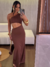 Vestido Um Ombro Chocolate Zuri - loja online