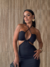 Vestido Longo Recortes Preto - comprar online