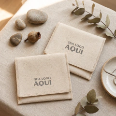 100 Envelopes em Algodão Cru - 10x12cm