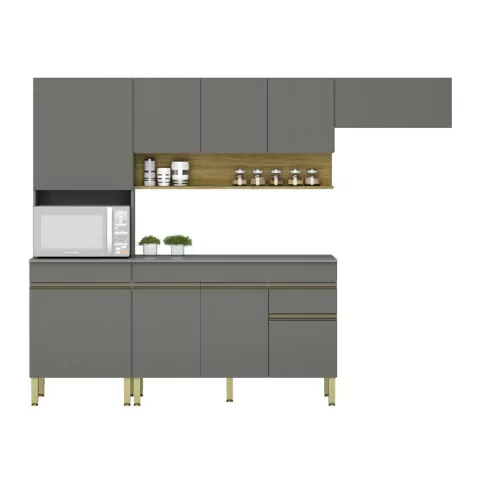 Cozinha Line Completa com Balcão 9 Portas 1 Gaveta - Kits Paraná - loja online
