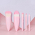 Mini Espelho Portátil Com 5 Pcs Pincéis De Maquiagem Rosa Dobrável - 3vshop