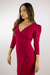 Vestido Midi Rosa Manga - comprar online