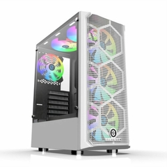 Gabinete Gamer Brainstorm Mastra Series White 4 Fan Rgb Color Blanco