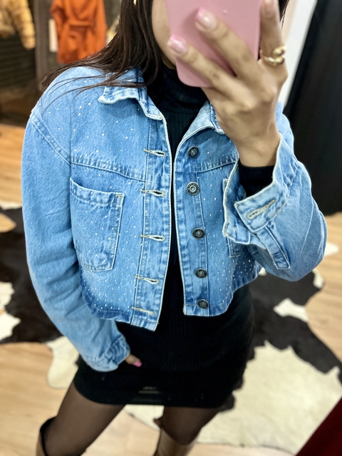 Jaqueta Jeans Strass