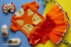Kit Mesversário Body Saia De Tule E Laço Raposinha