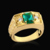 Anel Formatura Masculino Com Zircônia Verde 7,3g Banhado A Ouro 18k
