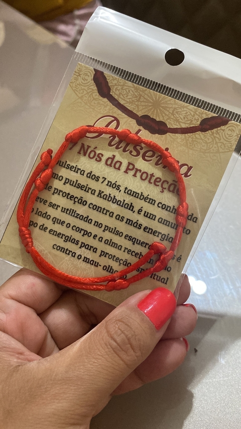 Pulseira 7 Nós da Proteção - Vermelha - Infantil