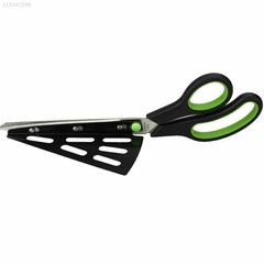 TIJERA CORTA PIZZA TARTAS ACERO INOXIDABLE DESMONTABLE VERDE