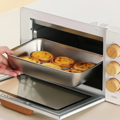 FUENTE PARA HORNO DE ACERO INOXIDABLE CON TAPA 26X20CM - tienda online