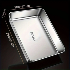 FUENTE PARA HORNO DE ACERO INOXIDABLE CON TAPA 26X20CM en internet