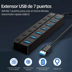HUB DE 7 PUERTOS USB 3.0