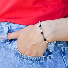 PULSERA ACERO SELENE NEGRO