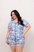Americano curto Plus Size - Coração Azul