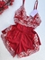 Baby Doll Anne - Vermelho/Branco - VS MODA ÍNTIMA