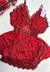 Baby doll Anne Plus Size - Vermelho/Preto