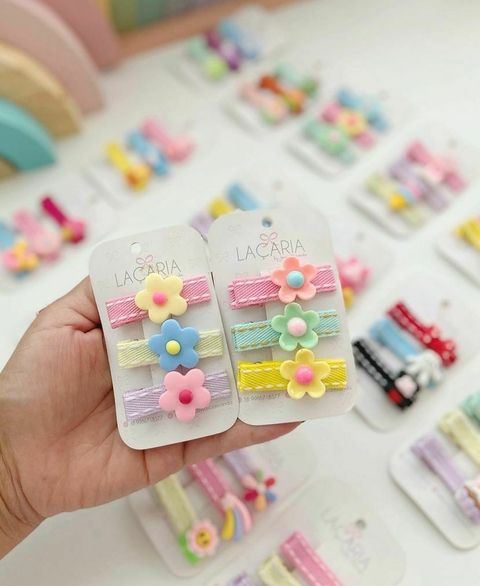 Trio - hair clips Flores