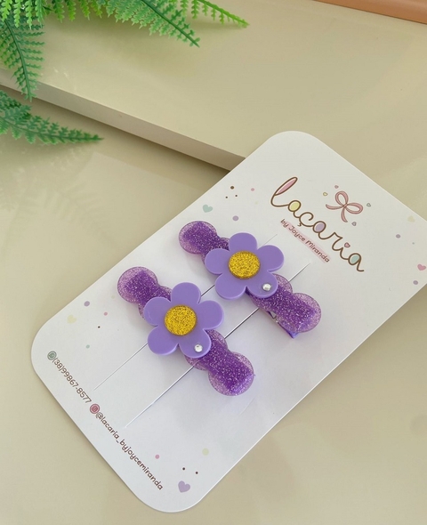 Hair Clips - Acrílico Flor