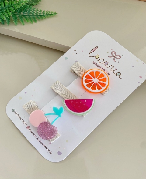 Hair clips- Trio Frutinhas