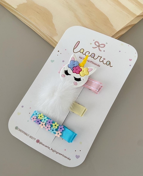 Hair clips - Unicórnio