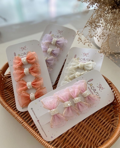 Parzinho Organza com pérolas
