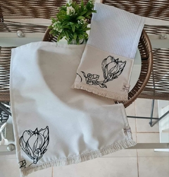 SET X 2 PAÑOS DE COCINA FLOR NEGRA - comprar online